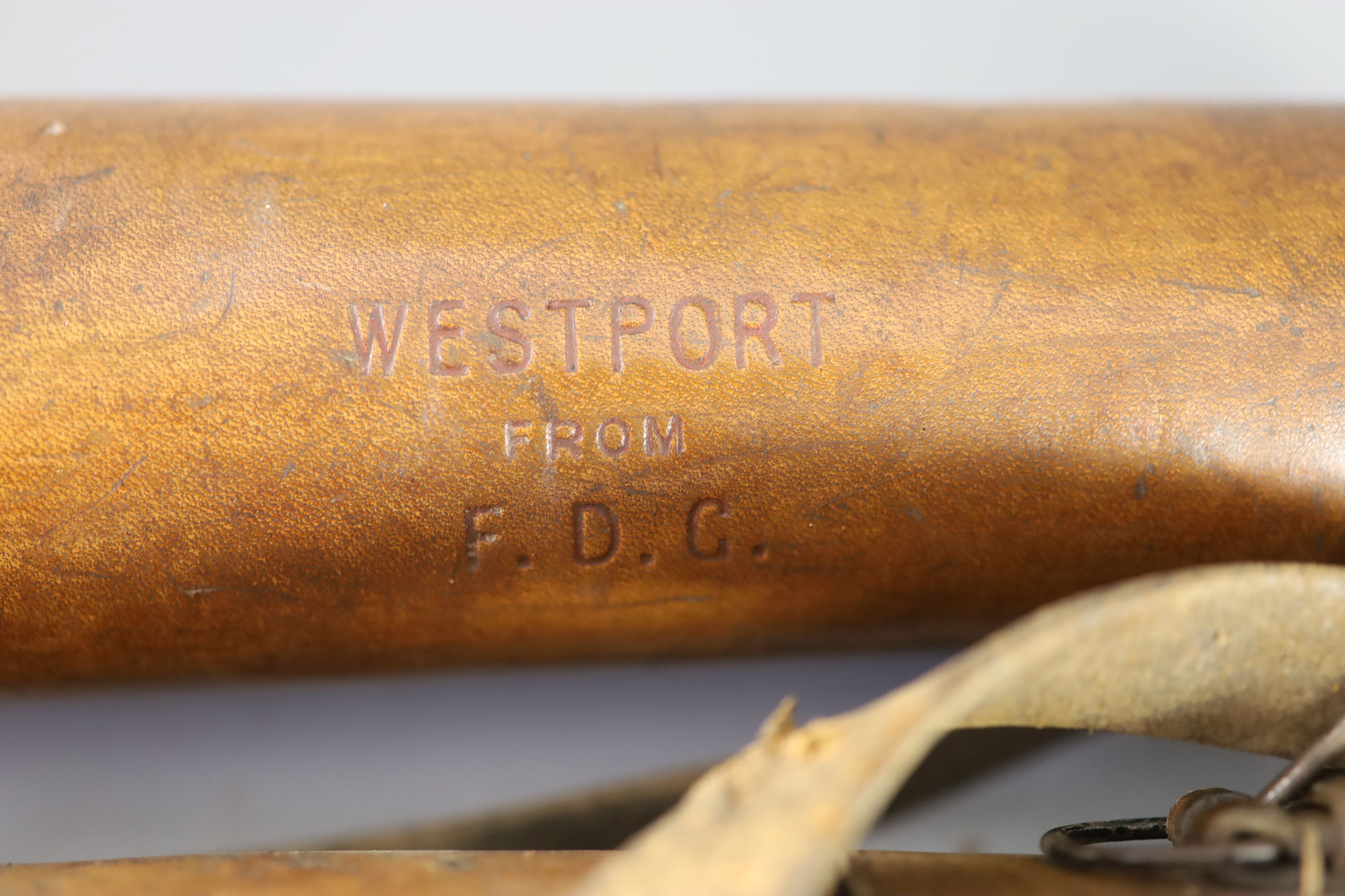 An early 20th century three draw telescope, 64cm extended, (but currently jammed at 50cm)